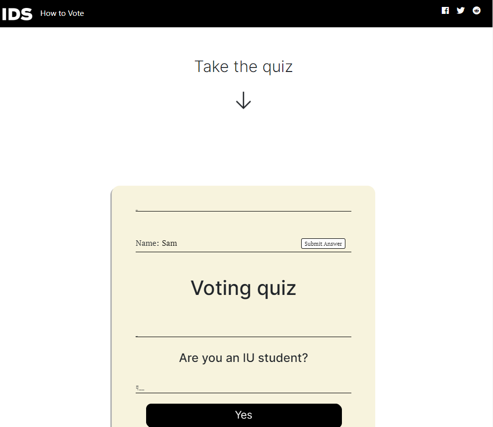 Interactive Voting Quiz 2020